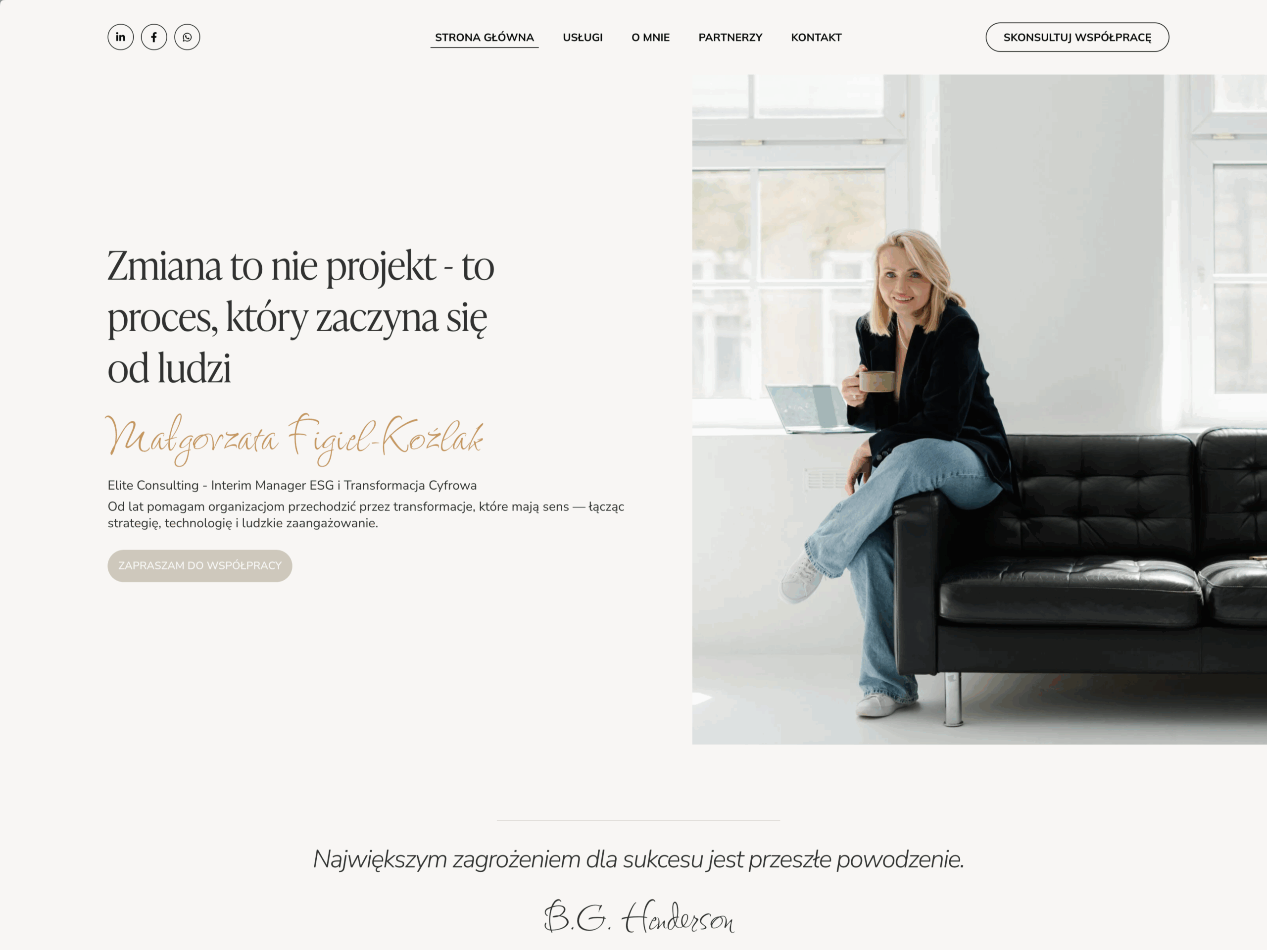 Portfolio - Strona klientki - konsulting