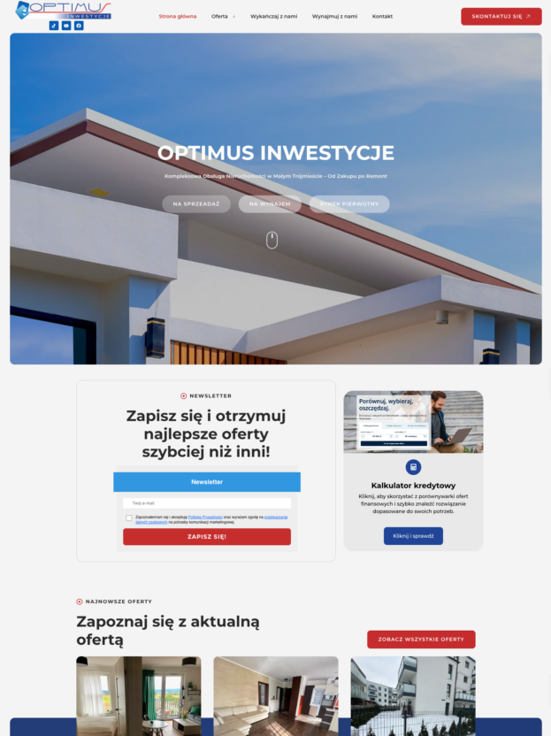 strona dla biura nieruchomości